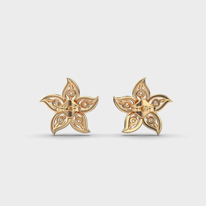 Gleaming Petals Stud Lab Diamond Earrings