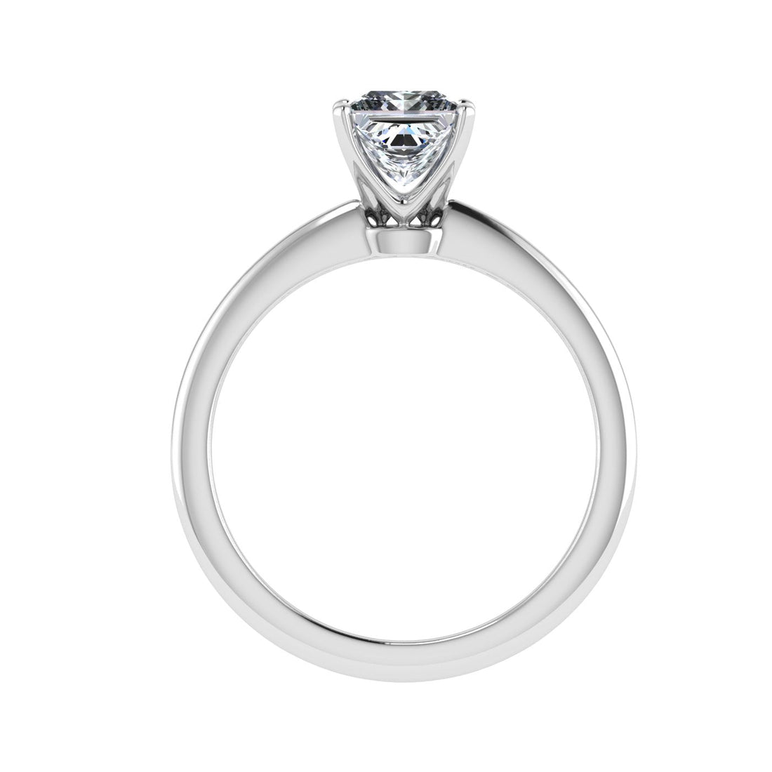 Glimmering Princess Cut Solitaire Moissanite Engagement Ring White Gold