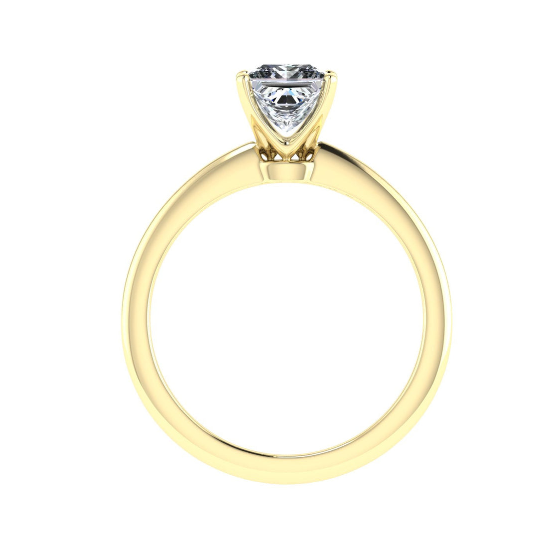 Glimmering Princess Cut Solitaire Moissanite Engagement Ring Yellow Gold