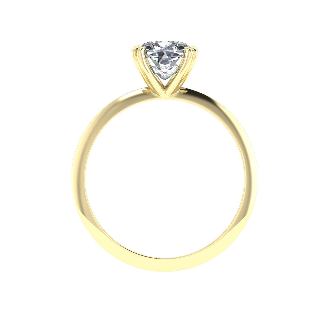 Glistening Double Claw Cushion Moissanite Engagement Ring Yellow Gold