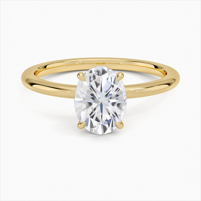 Gossamer 4-Prong Oval Moissanite Engagement Ring Yellow Gold