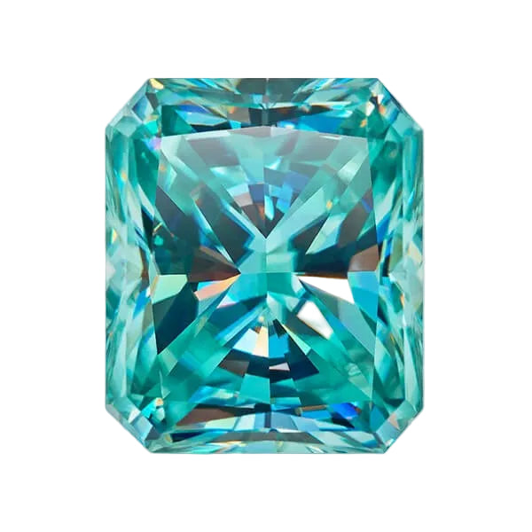 Green Radiant Shape Certified Moissanite