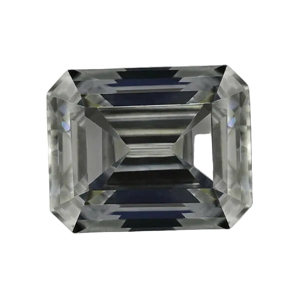 Grey Emerald Shape Certified Moissanite