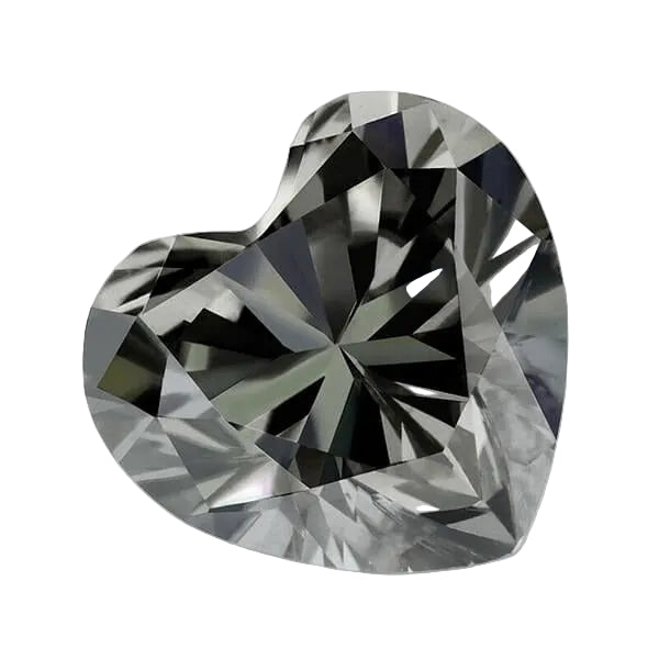 Grey Heart Shape Certified Moissanite
