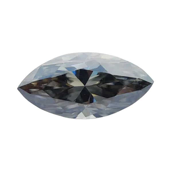 Grey Marquise Shape Certified Moissanite