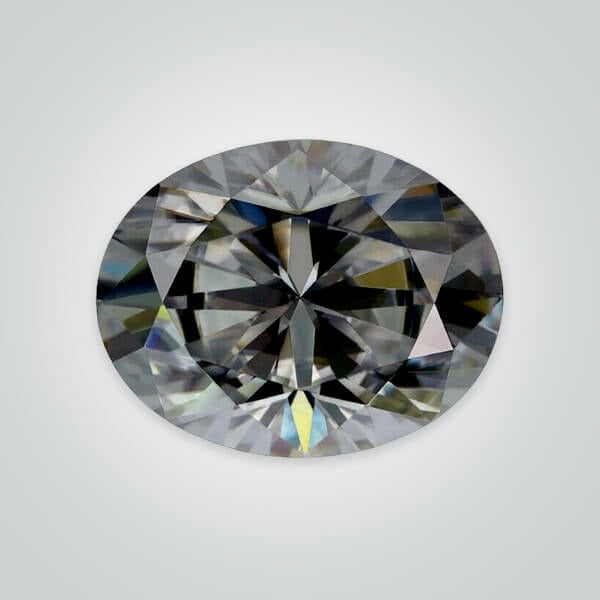 Grey Oval Shape Certified Moissanite