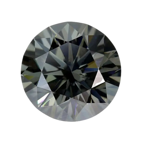 Grey Pear Round Certified Moissanite