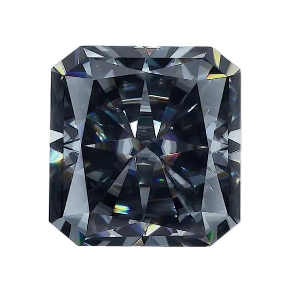 Grey Radiant Shape Certified Moissanite