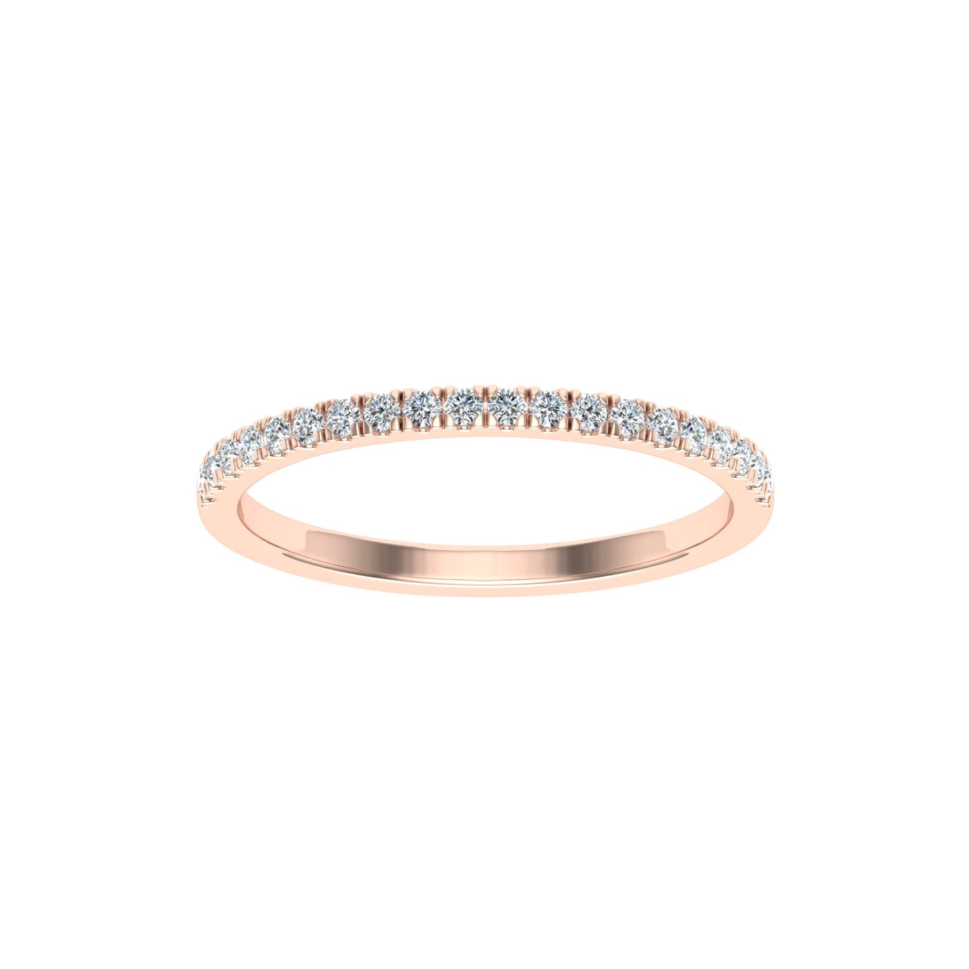 Half Eternity Wedding Moissanite Band Rose Gold