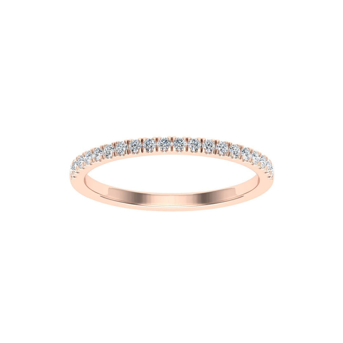 Half Eternity Wedding Moissanite Band Rose Gold