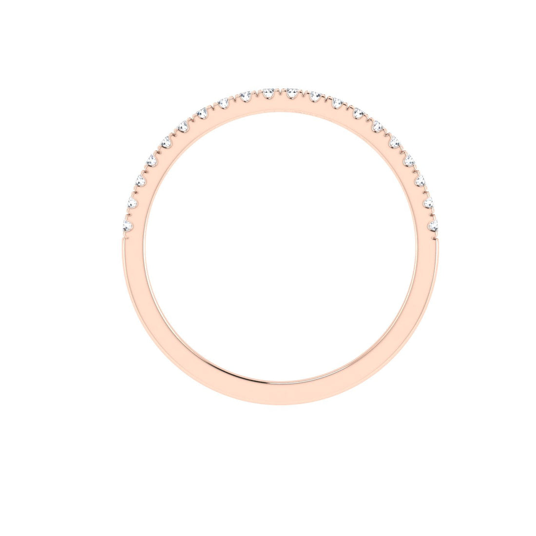 Half Eternity Wedding Moissanite Band Rose Gold