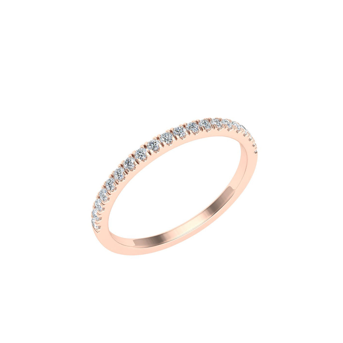 Half Eternity Wedding Moissanite Band Rose Gold