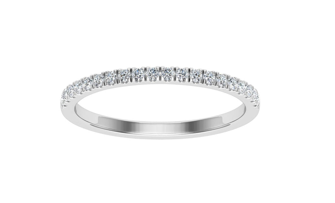 Half Eternity Wedding Moissanite Band White Gold