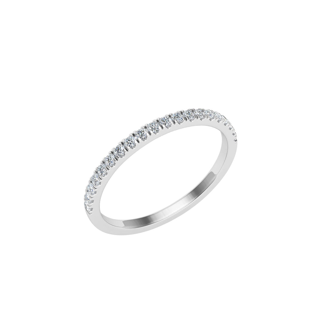 Half Eternity Wedding Moissanite Band White Gold