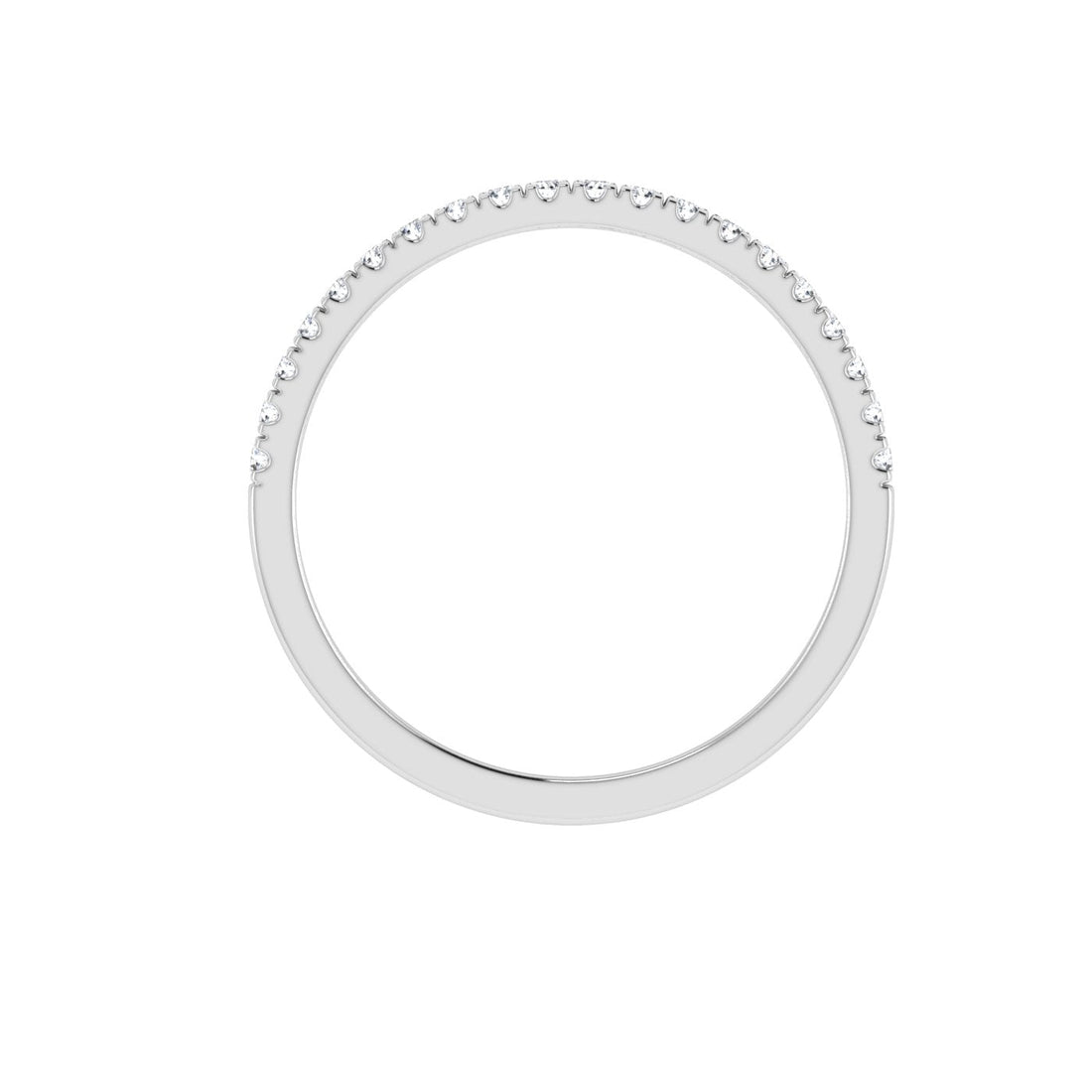 Half Eternity Wedding Moissanite Band White Gold