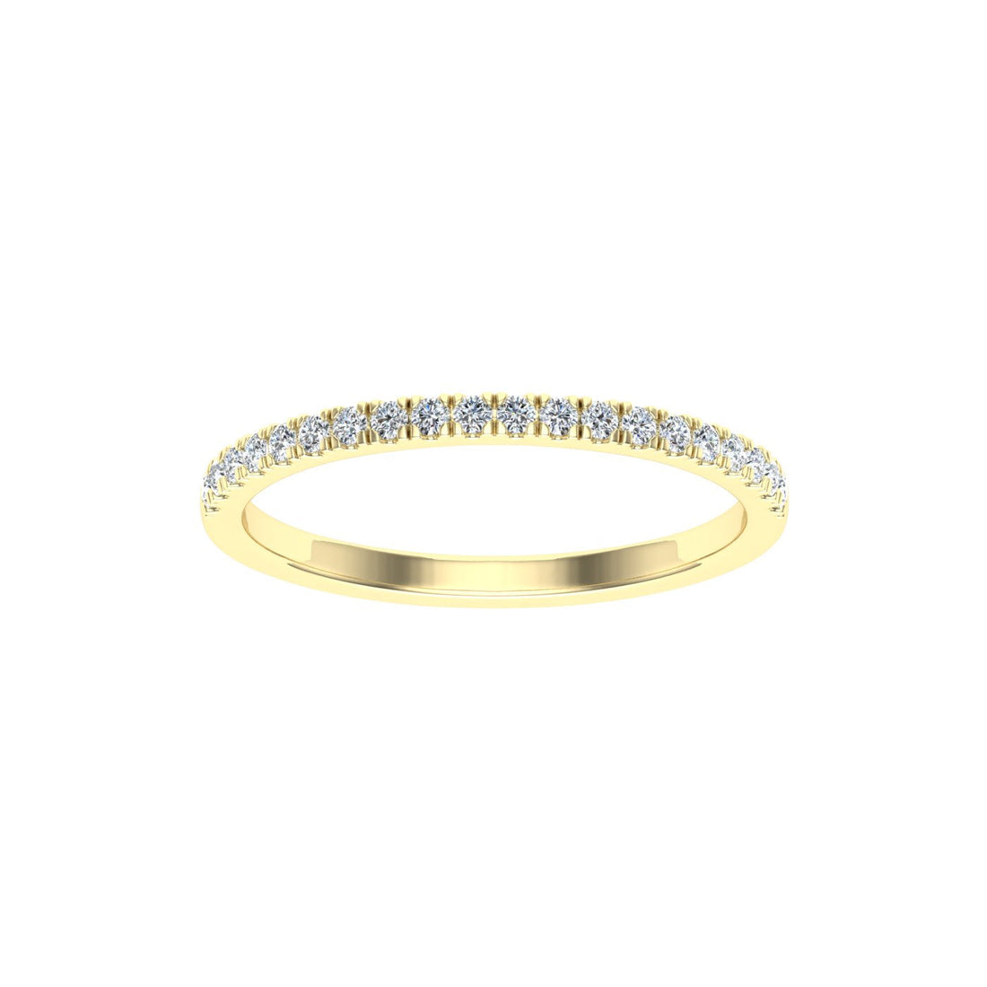 Half Eternity Wedding Moissanite Band Yellow Gold