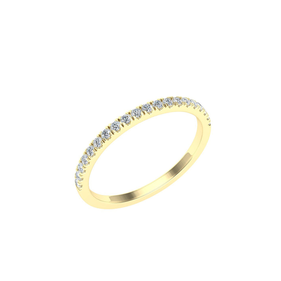 Half Eternity Wedding Moissanite Band Yellow Gold