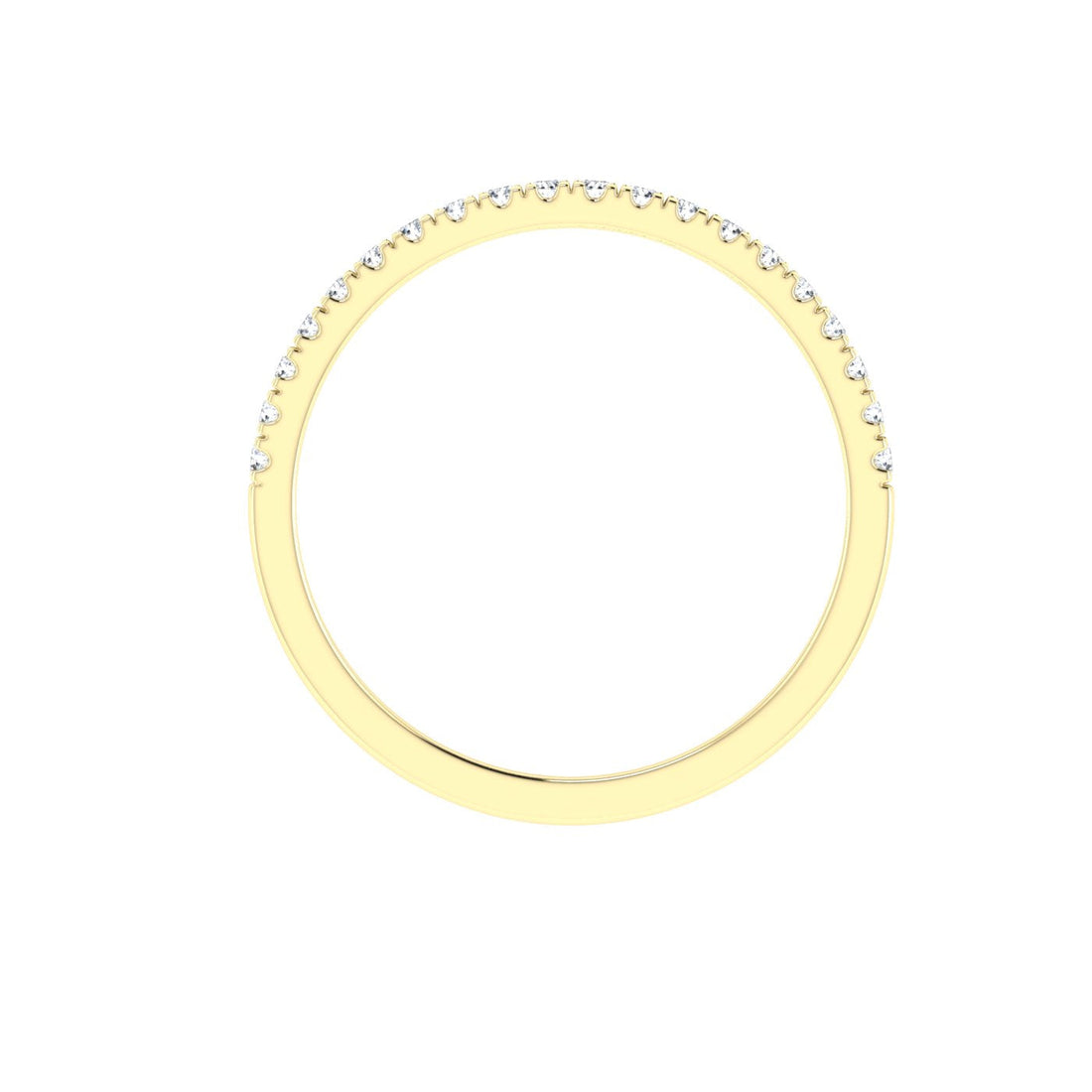 Half Eternity Wedding Moissanite Band Yellow Gold