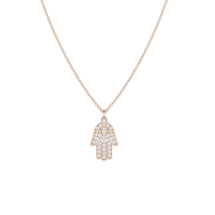 Hamsa Moissanite Pendant Rose Gold