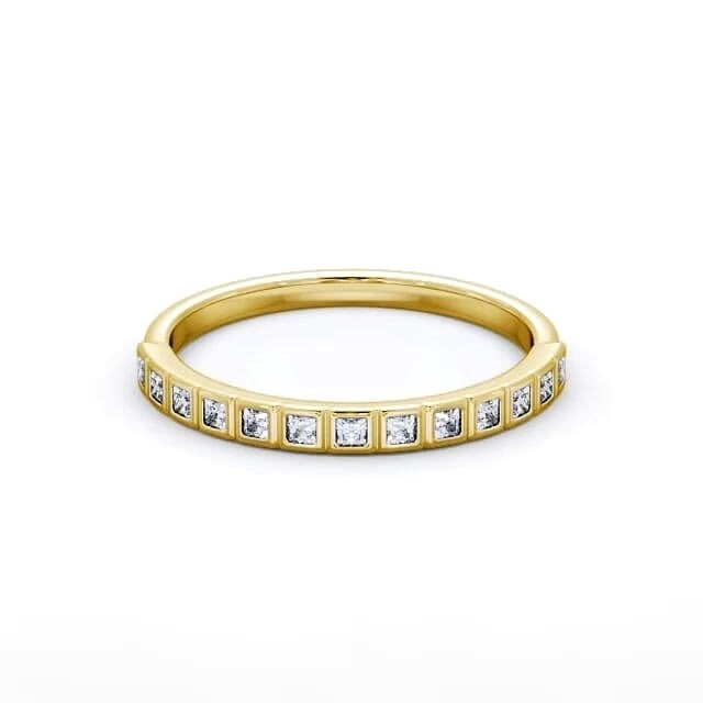 Hana Half Eternity Princess Lab Diamond Unique Bezel Set Ring