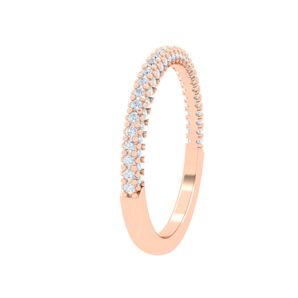 Harmonia Halo Micro Pavé Moissanite Wedding Band Rose Gold