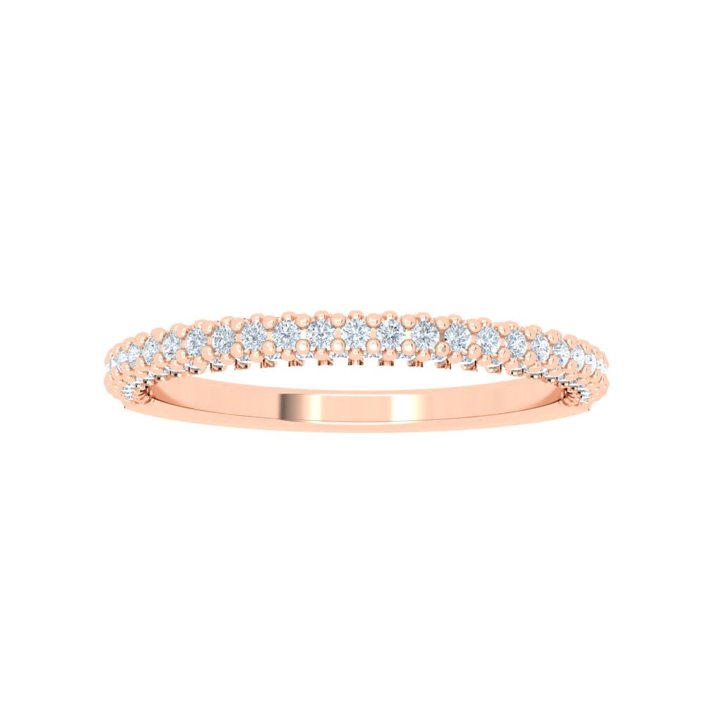 Harmonia Halo Micro Pavé Moissanite Wedding Band Rose Gold