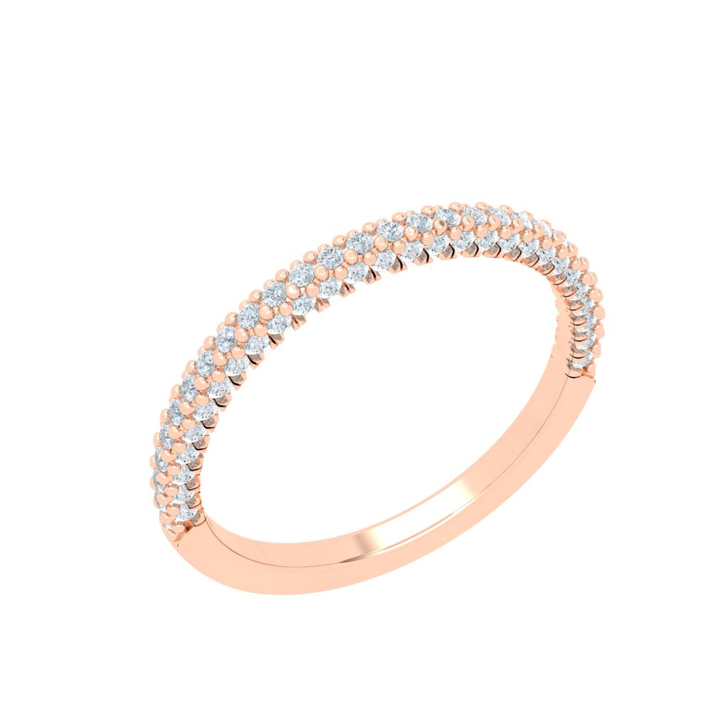 Harmonia Halo Micro Pavé Moissanite Wedding Band Rose Gold