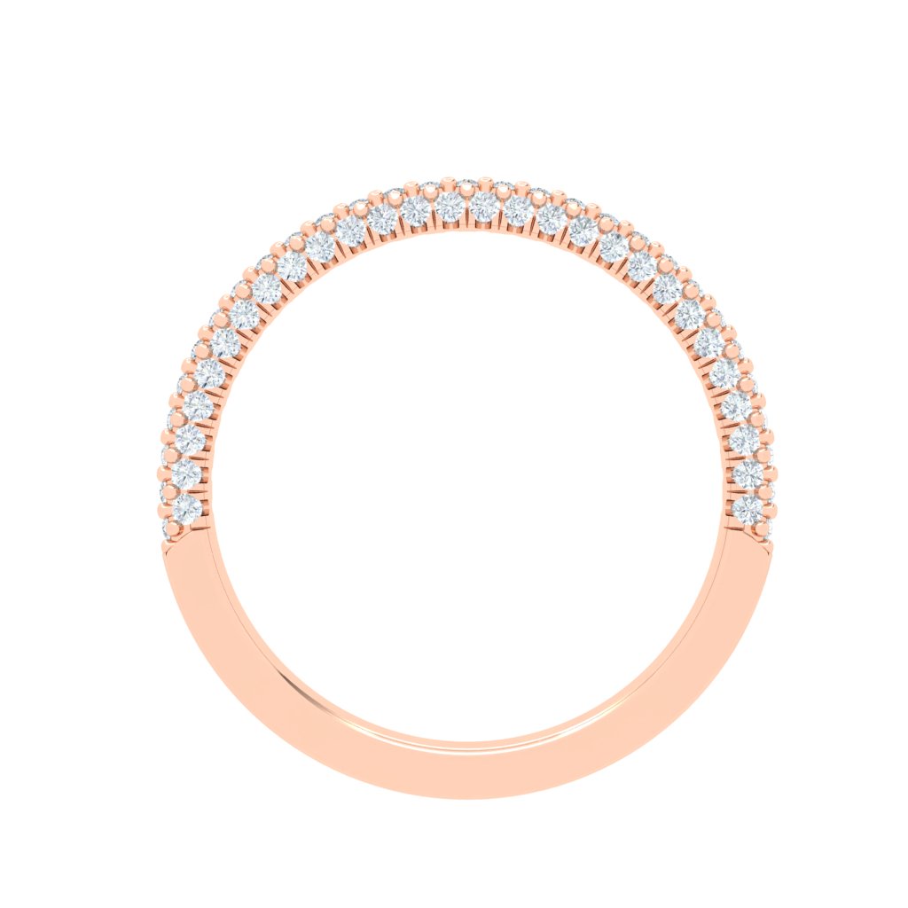 Harmonia Halo Micro Pavé Moissanite Wedding Band Rose Gold