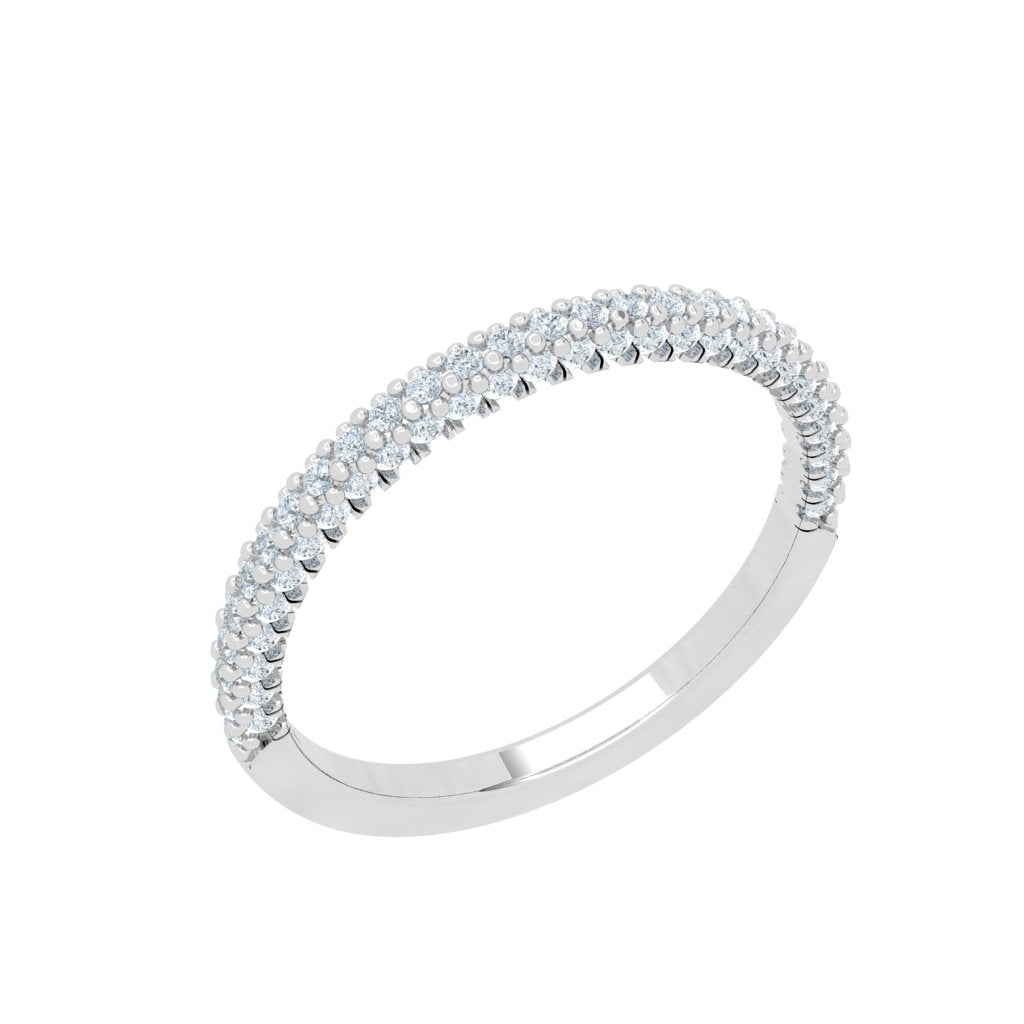 Harmonia Halo Micro Pavé Moissanite Wedding Band White Gold