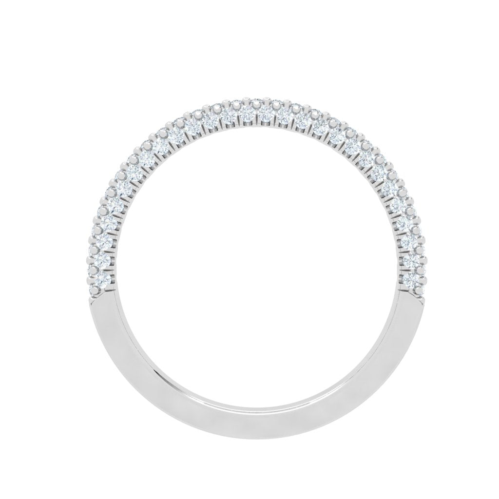 Harmonia Halo Micro Pavé Moissanite Wedding Band White Gold