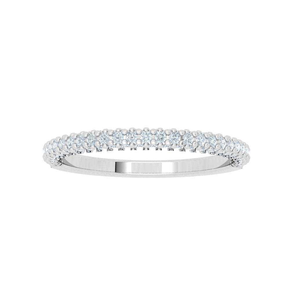 Harmonia Halo Micro Pavé Moissanite Wedding Band White Gold