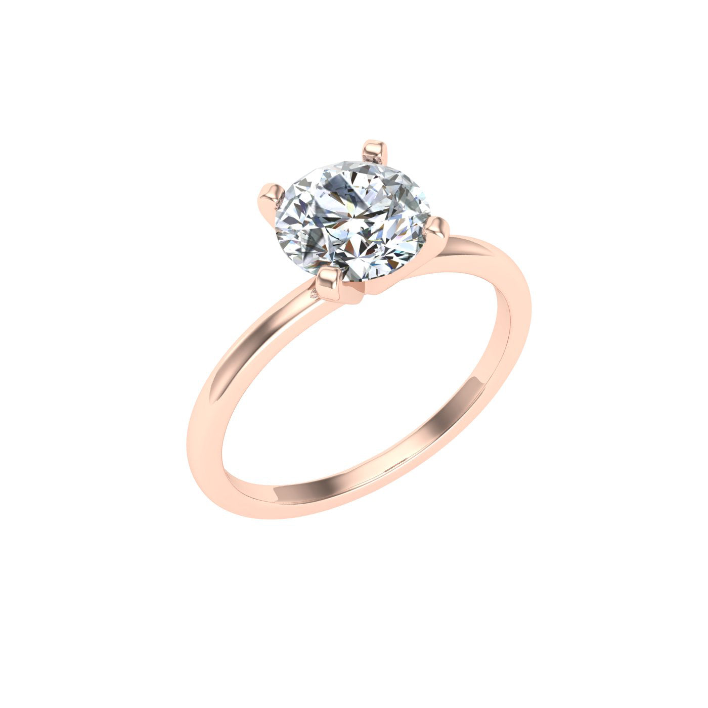 Harmony Round Solitaire Moissanite Engagement Ring Rose Gold