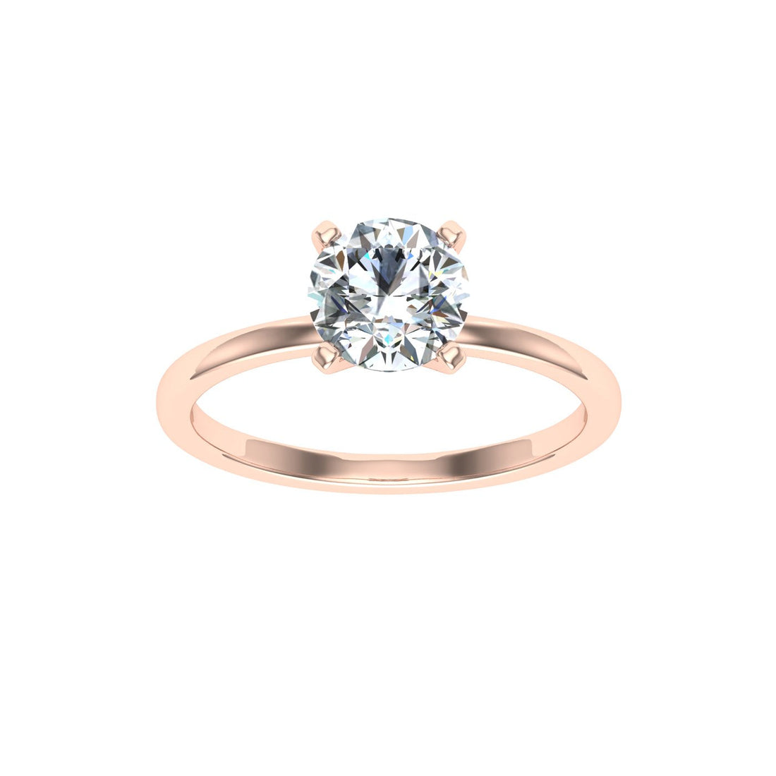 Harmony Round Solitaire Moissanite Engagement Ring Rose Gold