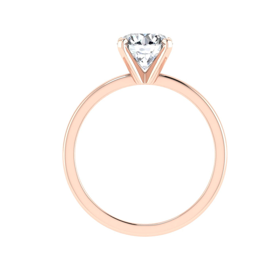 Harmony Round Solitaire Moissanite Engagement Ring Rose Gold