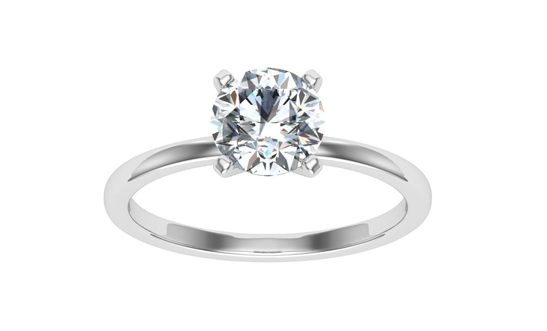 Harmony Round Solitaire Moissanite Engagement Ring White Gold