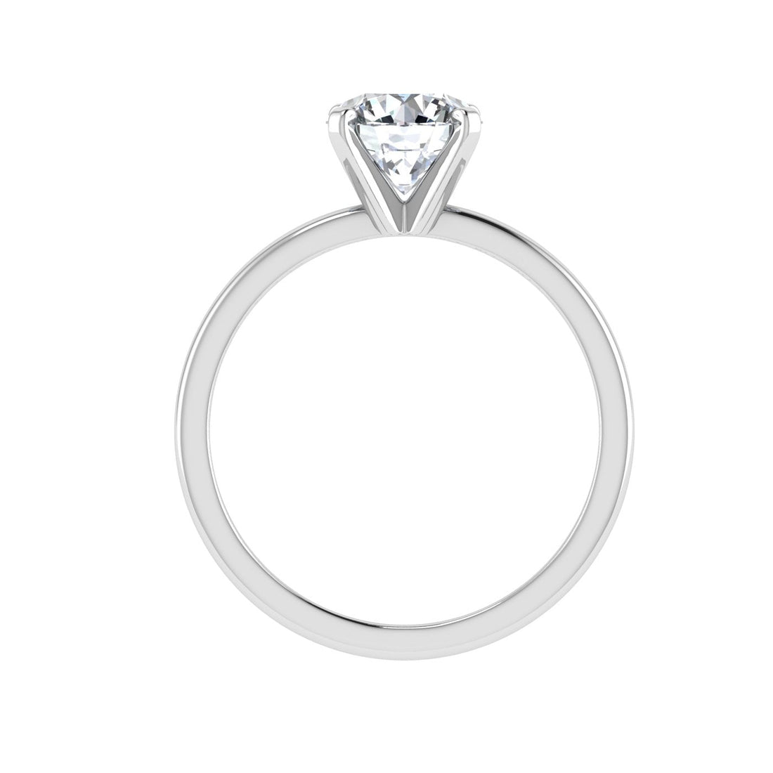 Harmony Round Solitaire Moissanite Engagement Ring White Gold