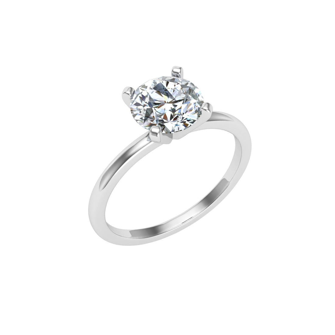 Harmony Round Solitaire Moissanite Engagement Ring White Gold