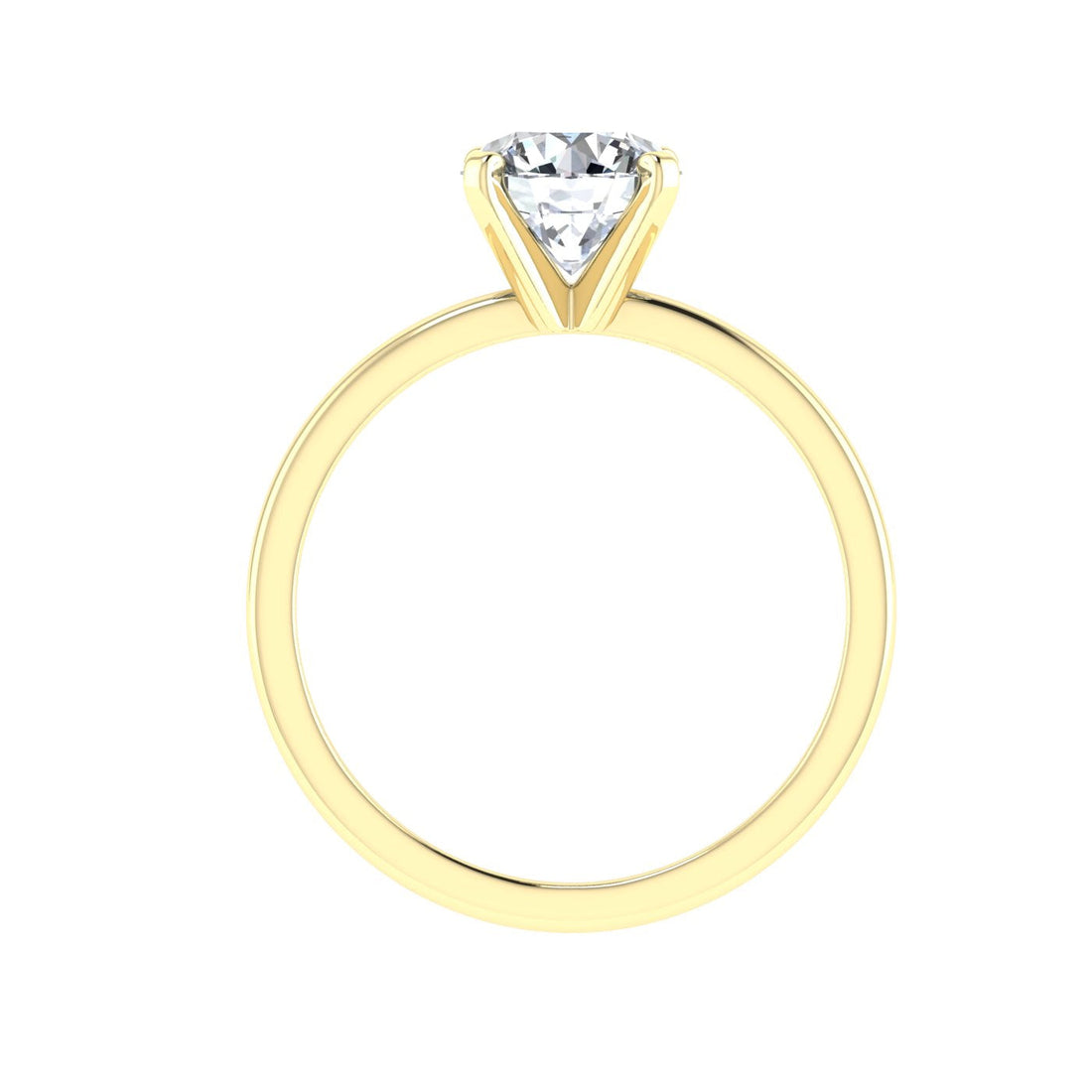 Harmony Round Solitaire Moissanite Engagement Ring Yellow Gold