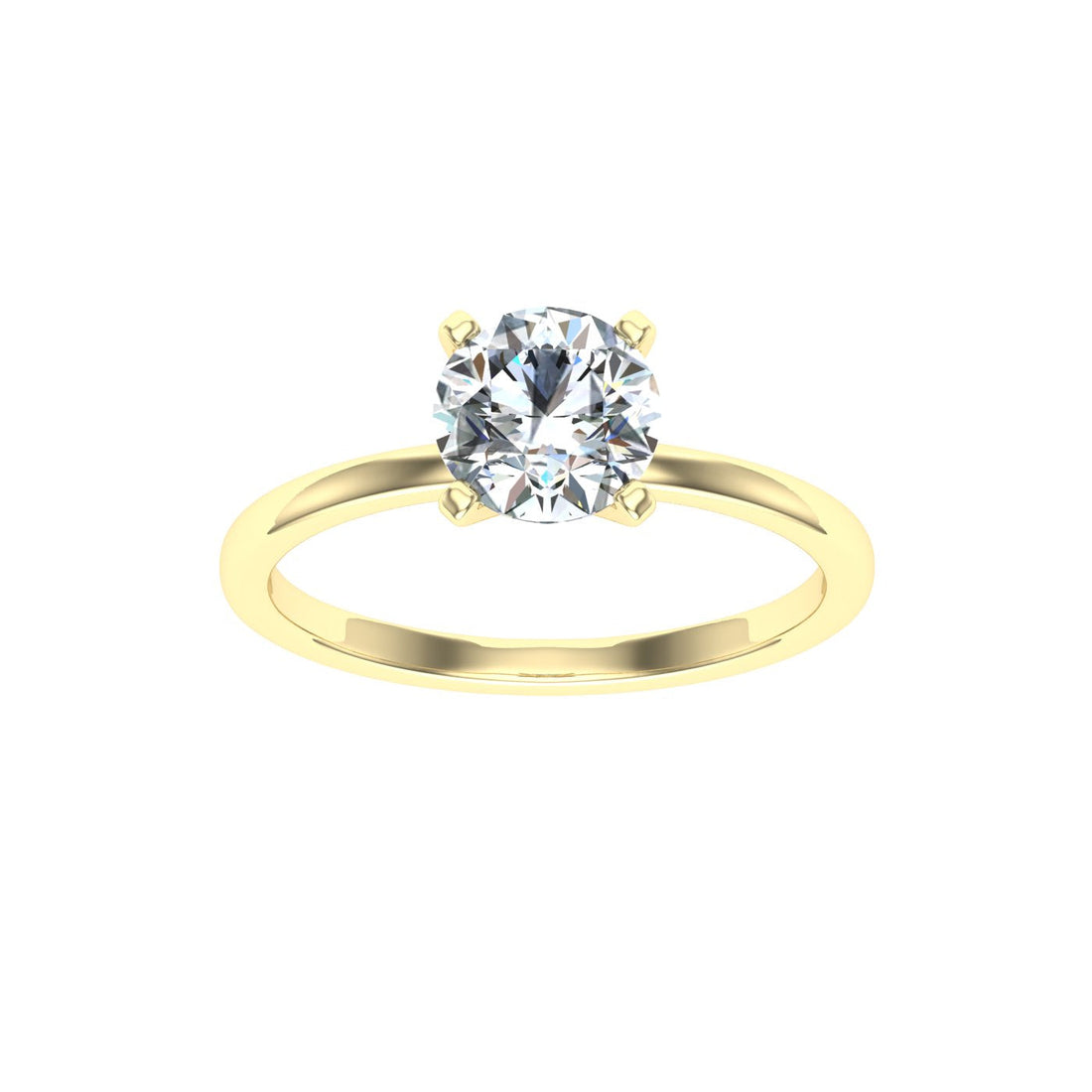 Harmony Round Solitaire Moissanite Engagement Ring Yellow Gold