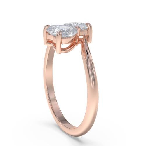 Heart Two Stone Lab Grown Diamond Ring