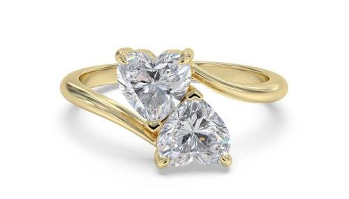 Heart Two Stone Lab Grown Diamond Ring