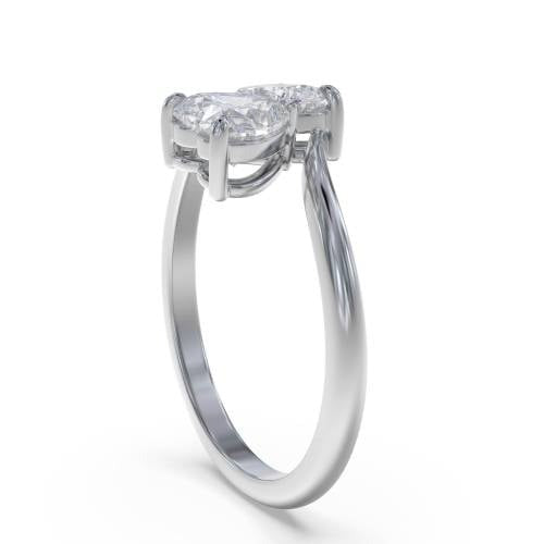 Heart Two Stone Lab Grown Diamond Ring