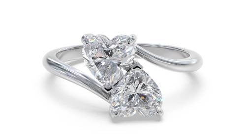 Heart Two Stone Lab Grown Diamond Ring