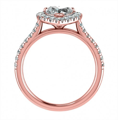 Heart Diamond Single Halo Shoulder Lab Grown Diamond 1