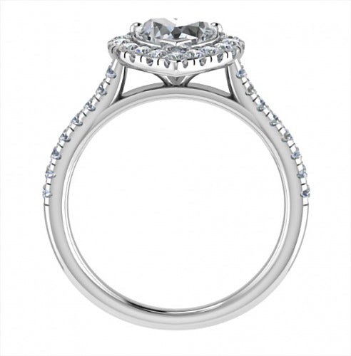 Heart Diamond Single Halo Shoulder Lab Grown Diamond