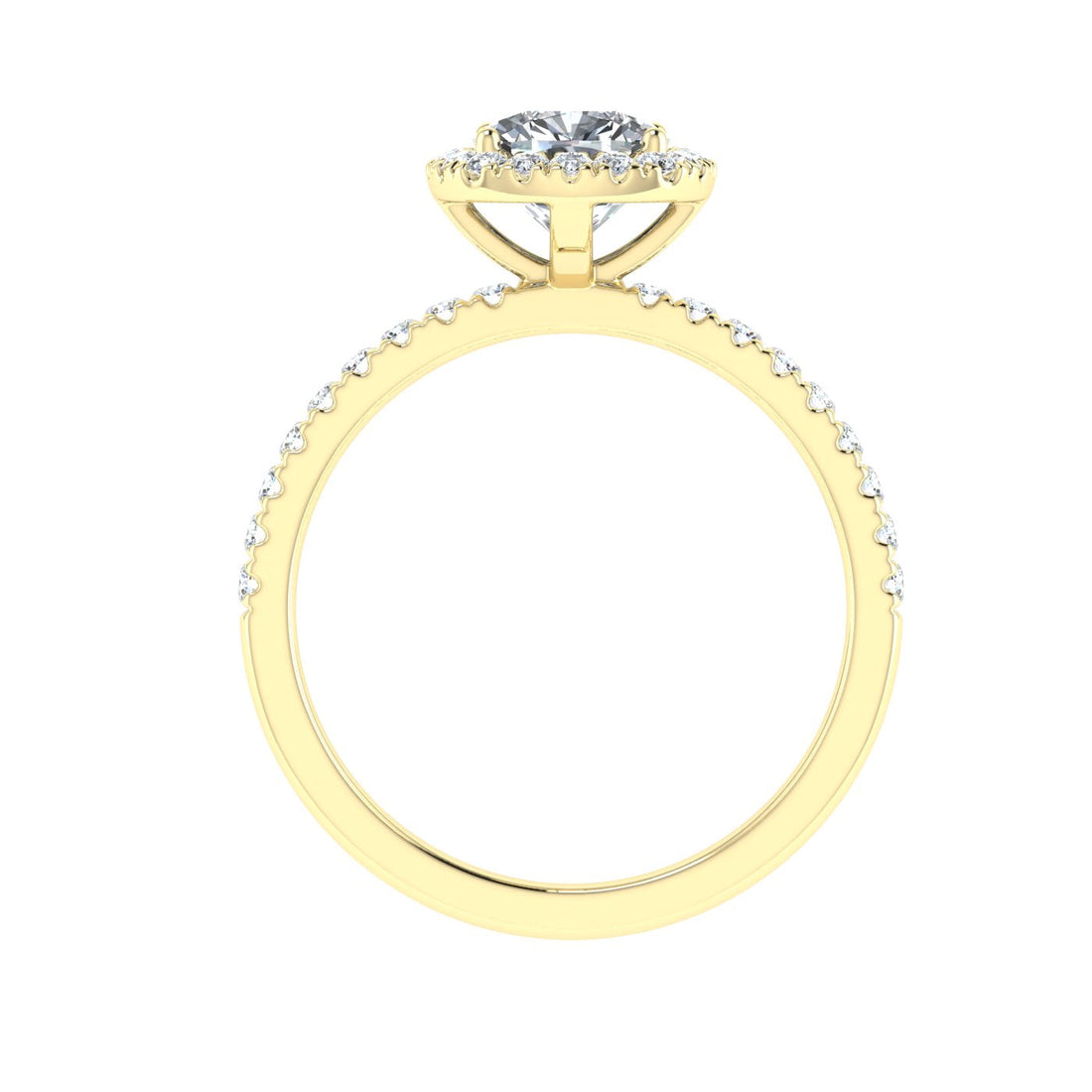 Heavenly Cushion Cut Halo Moissanite Engagement Ring Yellow Gold