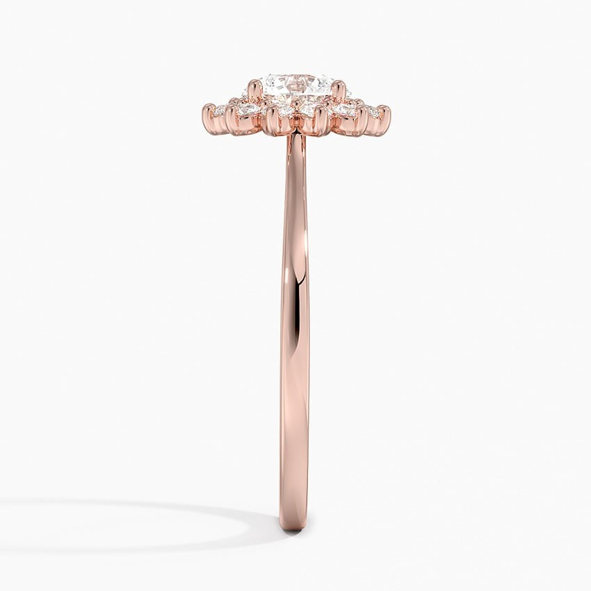 Hope Round Halo Moissanite Engagement Ring Rose Gold