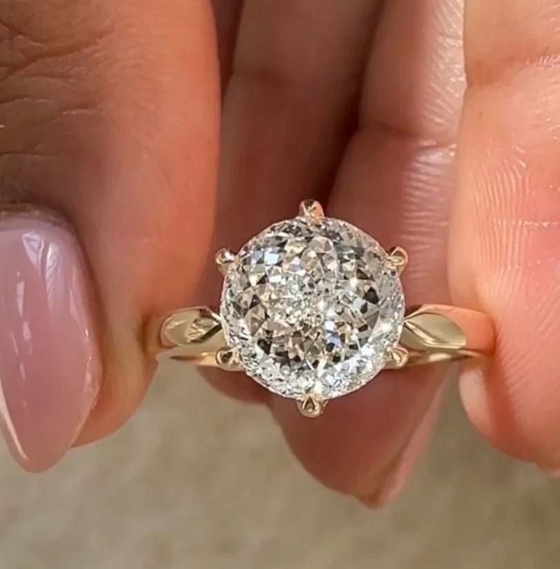Custom Portuguese Moissanite Ring in 10k yellow gold For Mikaela
