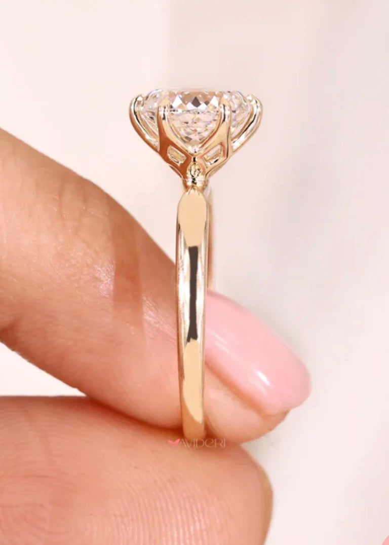 Custom Portuguese Moissanite Ring in 10k yellow gold For Mikaela