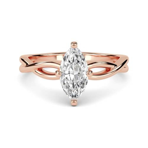 Infinity Love Swirl Marquise Lab Grown Diamond Ring